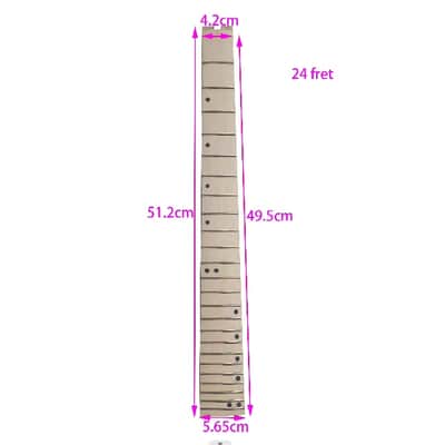 Unfinished Headless Guitar Maple Neck with 24 Frets image 5