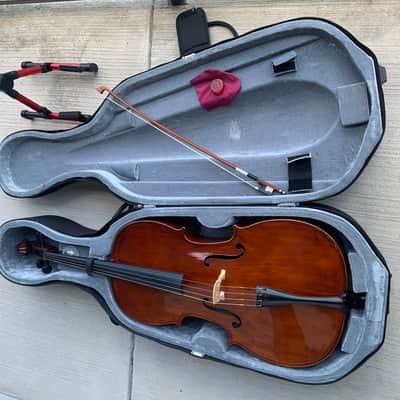 Cremona SC-200 4/4 Cello 2009 w/ Geared Pegs, Belgian Bridge & Case image 8