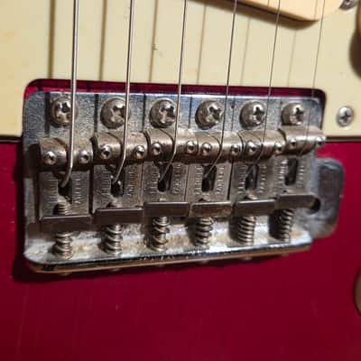 Vintage 1962 1 Owner Fender Stratocaster Slab Board Brazilian Rosewood Fretboard Candy Apple Red Refin w/ OHSC image 10