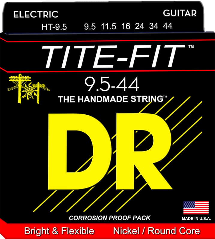 DR HT-9.5 Tite-Fit Half Tite Electric Guitar Strings - Light (9.5-44) image 1