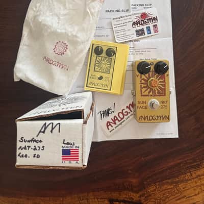 Analogman Sun Face Red Dot NKT-275 LG Low Gain Germanium Fuzz with Sun Dial Knob 2020- Present - Gold image 4