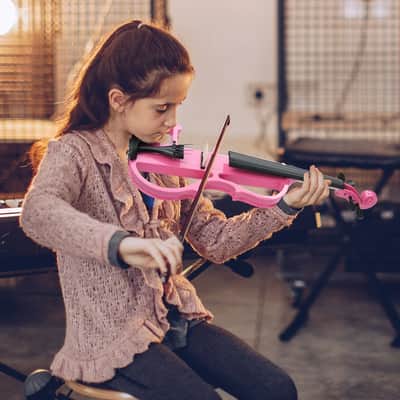 Cxxss Full Size 4/4 Bunnel Edge Electric Silent Violin for Student as gift image 7