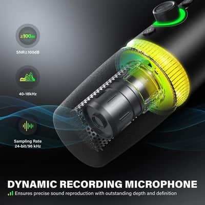 USB/XLR Dynamic Microphone Podcast & Gaming Microphone for PC, Vocal Mic with RGB Lighting, Tap-to-Mute, Gain Control & Headphone Monitoring for YouTube Streaming image 3