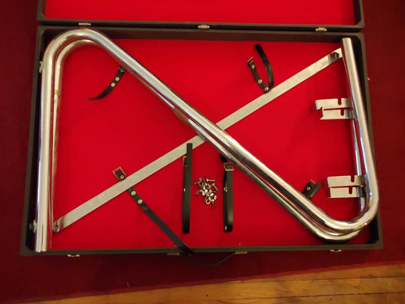 Vox Organ Stand 1960s Chrome Vox Jaguar Z Stand exel conditio W/ Cross Bars, wing nut and hardware & Old Case image 1