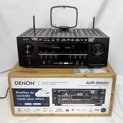 Denon AVR-S950H Receiver, 7.2 Channel (185W X 7) - 4K Ultra HD Home Theater w/ Box & Accessories image 1