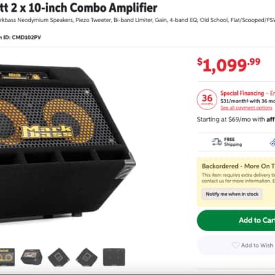 Markbass CMD 102 P V 2x10 Combo Bass Amp Regular Black image 6
