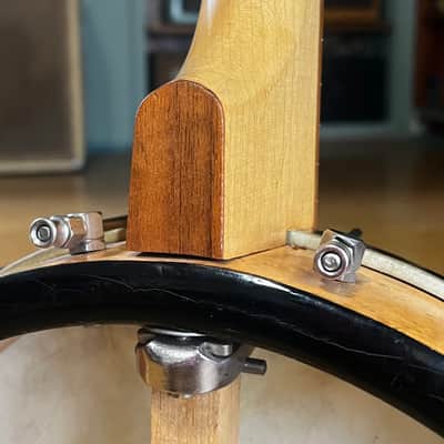 Vintage 1920s Banjo Mandolin Project Birdseye Maple Open Back 8-String Calfskin Head image 13