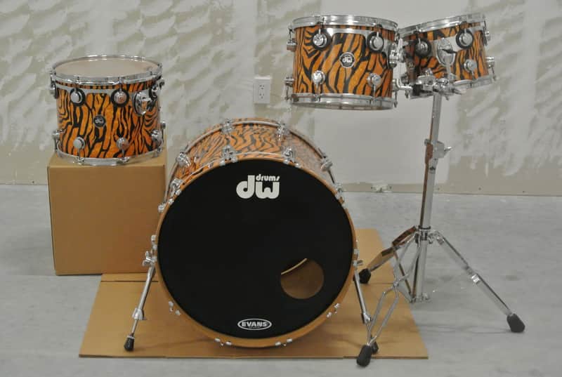 DREAM SET! DW USA 22/10/12/14 4 pc DRUM SET in TIGER MARINE PEARL! RM44 image 1