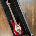2004 Ernie Ball Music Man Bongo 4 HS Electric Bass Candy Red Active Pickups w/ OHSC