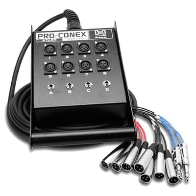 Hosa SH-8X4-25 8-Channel Pro-Conex 8x4 Stage Box Snake - 25'
