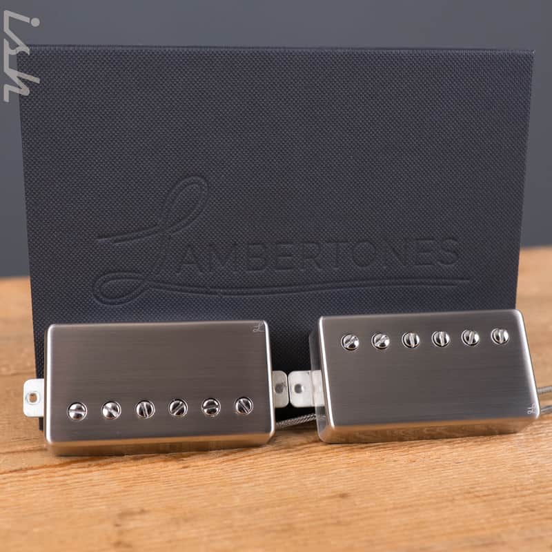 Lambertones "The Grinder" Humbucker 2 Wire Set Brushed Nickel image 1