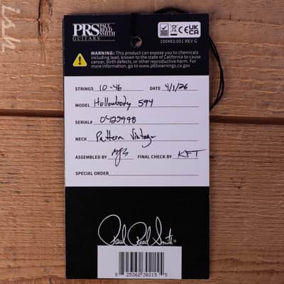 PRS Wood Library Hollowbody II 594 10-Top Brazilian RW Fretboard Autumn Burst Custom Color image 13