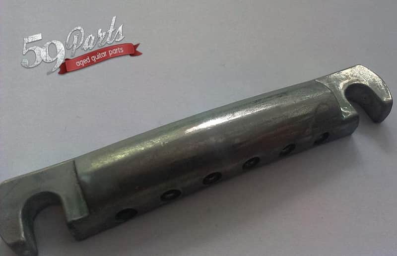 Hand aged Gibson Historic PTTP-060 Aluminium Lightweight Tailpiece w/posts, relic, stoptail | 59 Parts image 1