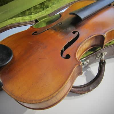 Conservatory Violin Guarnerius Copy 4/4 German Circa-1920s-1940s-Reddish Brown Varnish image 4