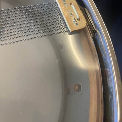 Paul "Jamo" Jamieson's Rogers - 5x14" PowerTone Model White Marine Pearl Snare Drum 1965 image 12