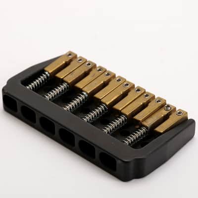 Grainger GHT-610B Hardtail Bridge Black Nickel, Brass Saddles image 2