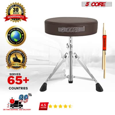 5 Core Drum Throne 3" Padded Drum Seat Height Adjustable Drumming Chair for Practice and Performance image 8