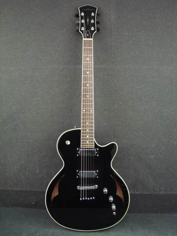 Parkwood H2 Black Hybrid Electric Semi-Hollowbody Guitar w/ Hardshell Case image 1