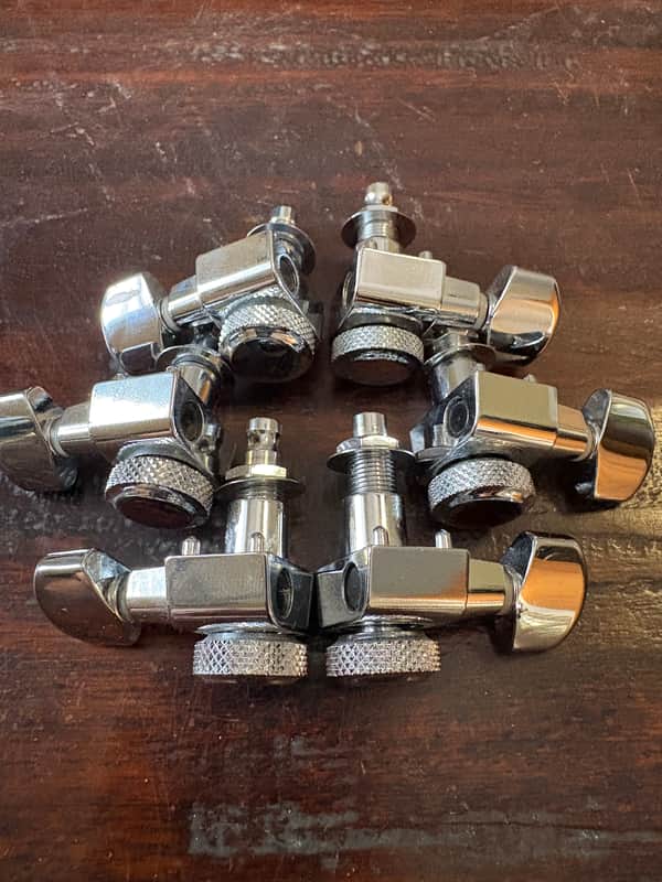 Schaller M6 2 Pin 3 Left 3 Right John 5 Robben Ford Esprit Flame D’Aquisto Locking Tuners 2010 - Chrome image 1