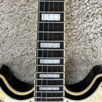 D'Angelico Premier Brighton Solid Body Electric Guitar, Black Flake Finish w/Bag image 5