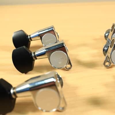 Gotoh SG360 Mini 3x3 Schaller Style Chrome Tuning Black Buttons Japan image 6
