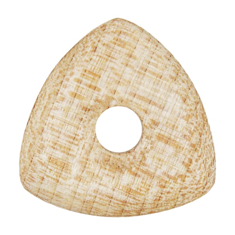 Maple Wood Guitar Or Bass Pick - 4.0 mm Ultra Heavy Gauge - 346 Contoured Triangle With Grip Hole Shape - Natural Finish Handmade Specialty Exotic Plectrum - 6 Pack image 1