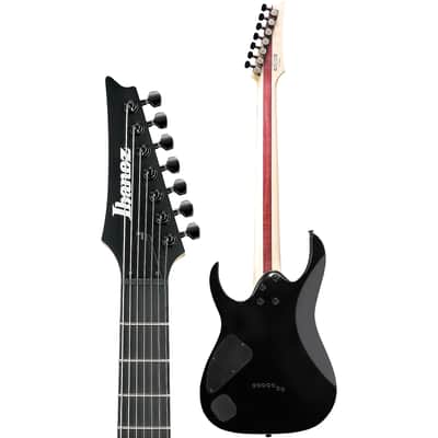 Ibanez Iron Label RGIXL7-BKF 7-String Solid Body Electric Guitar with Ebony Fretboard, Right-Handed, Black Flat image 3