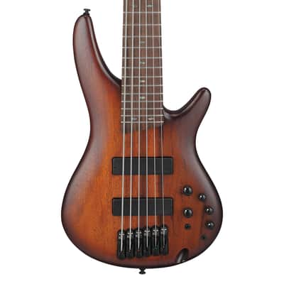 Ibanez SR506A SR Standard 6-String Bass Guitar - Mahogany Brown Burst Low Gloss
