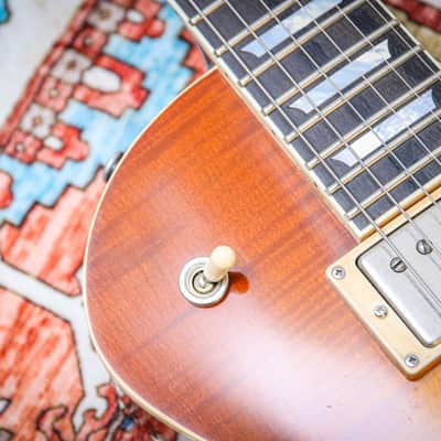 EASTMAN MIC SB59/v Solid Body Single Cutaway Aged "GoldBurst + Ebony" (2024) image 9