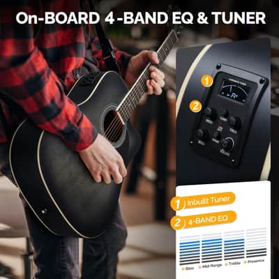 Glarry Black 41 Inch EQ Acoustic Guitar image 2