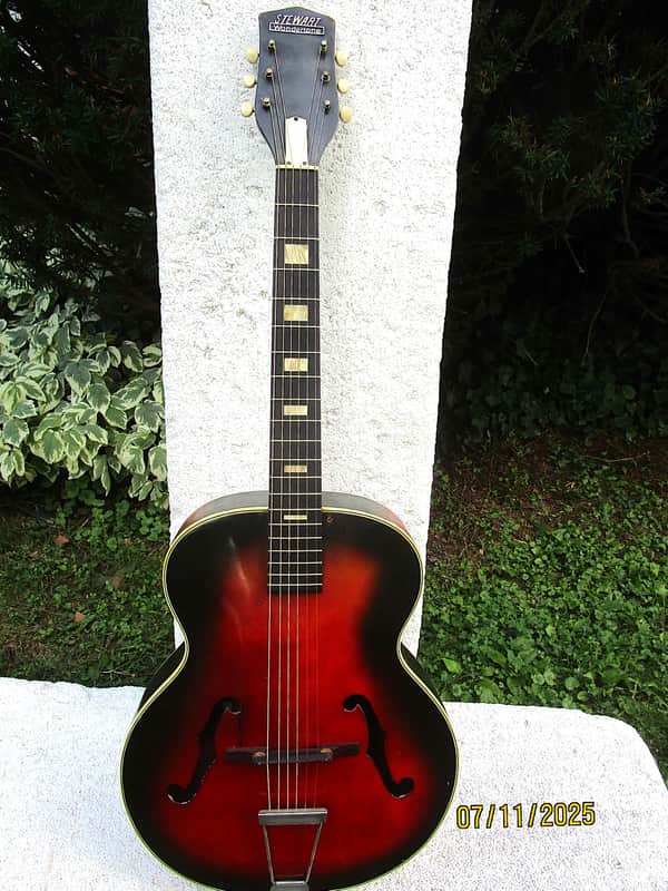 Stewart Wondertone Archtop Guitar, 1959, Harmony Made, 15 3/4" Body,  Waverly Tuners image 1