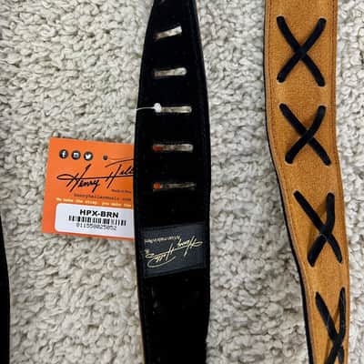 Henry Heller 2" Wide Brown Suede Adjustable Guitar Strap HPX-BRN imagen 4