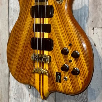 1979 Alembic Series 1, 4 String Bass, Stunning Natural Zebra Wood, LED Fret Lights, Very Nice Bass ! image 5