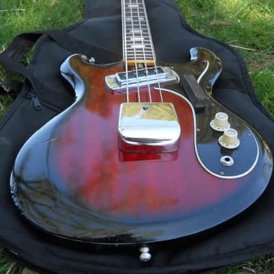 Vintage 60s Kimberly Bass Guitar, Japan, Ventures, Open Book Headstock, 25" Scale image 5