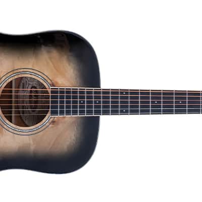 Washburn DFBDB Deep Forest Burl Collection Dreadnought Acoustic Guitar-Black Fade Gloss image 12
