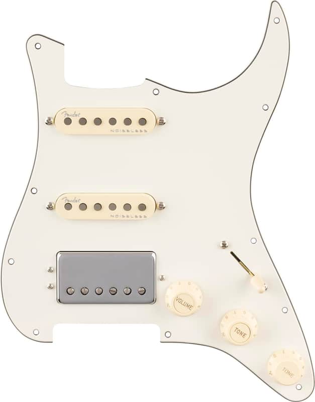 FENDER - Pre-Wired Strat Pickguard  Quadra Tap/Ultra Noiseless HSS  Parchment 11 Hole PG - 0992352509 image 1