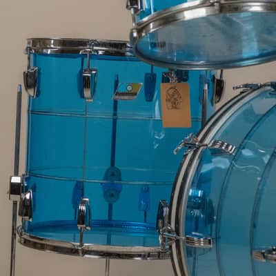 1970s Ludwig Vistalite Tivoli Pattern A 'Big Beat' in Blue/Blue/Blue - 14x22, 16x16, 9x13, 8x12, 5x14sn image 18