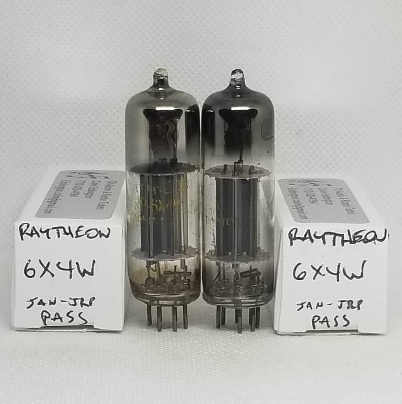 Raytheon JAN 6X4W Matched Pair NOS Rectifier 6X4 EZ90 image 1