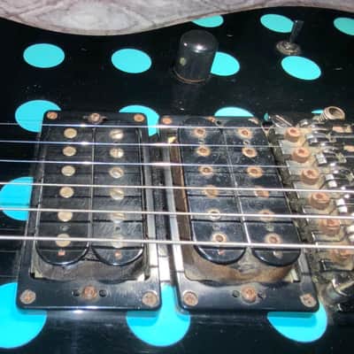 Final Reduction!  1986 Kramer Nightswan in Gloss Black with Blue Polka Dots! All Original! image 3