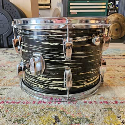 Ludwig Super Classic 22-16-13" 3-ply Drum Kit in Bowling Ball Black Oyster - Blue/Olive Badge 1970 image 21