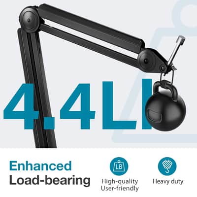 Microphone Boom Arm, Mic Stand Desk With Cable Management Microphone Arm Stand For Quadcast Solocast Snowball Fifine Sm7B image 6