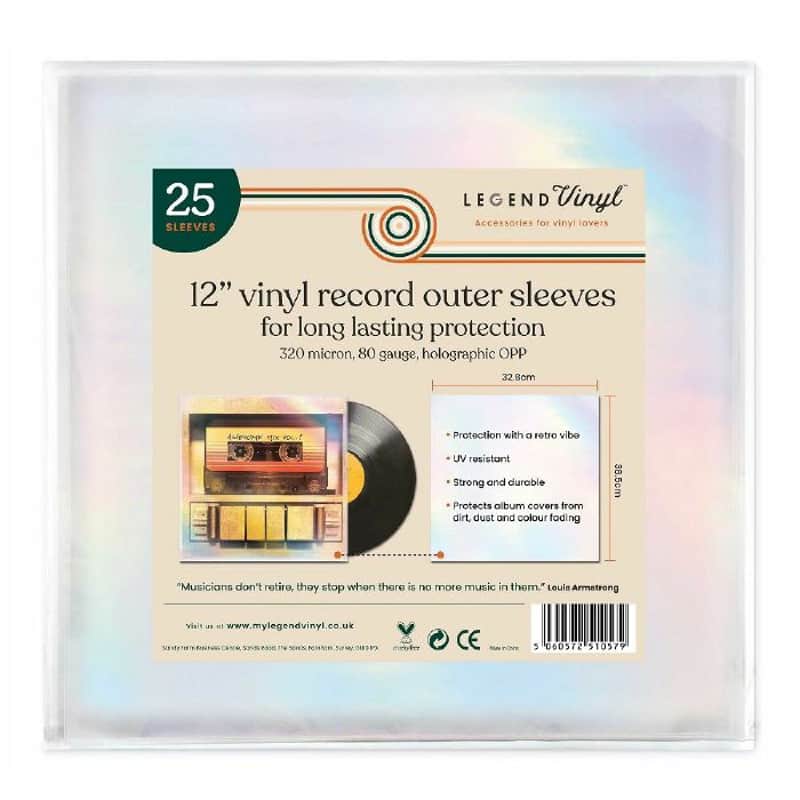 Legend Vinyl 12" Vinyl Record Outer Sleeves With Retro Holographic Effect (pack of 25) image 1
