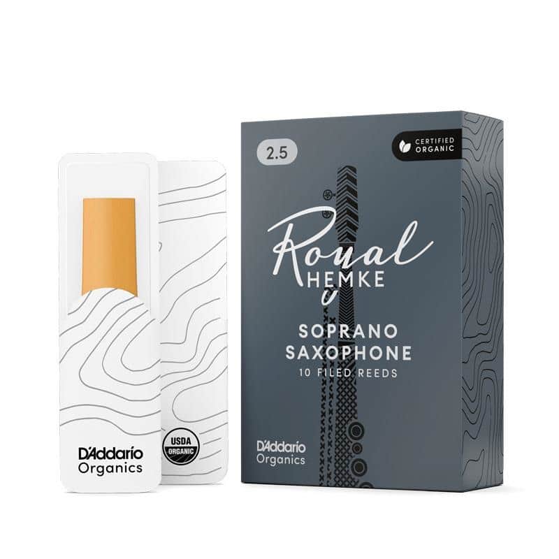 D'Addario Wood Winds D'Addario Woodwinds Organic Royal Hemke Soprano Saxophone Reed (Hardness: 2.5) image 1