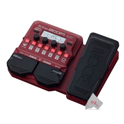 Zoom B1X Four Bass Multi-Effects Processor with Expression Pedal + Pig Hog 10ft 1/4" TRS - 1/4" TRS Cable + Pig Hog Tour Grade 10ft Instrument Cable Right Angle to Straight Connectors - PH10R + Pig Hog PP9V Pig Power 9V DC Power Supply + AA Batteries image 2
