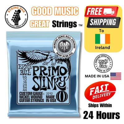 Ernie Ball Primo Slinky Electric Guitar Strings 9.5-44 +2 FREE Strap Locks 2025 image 1
