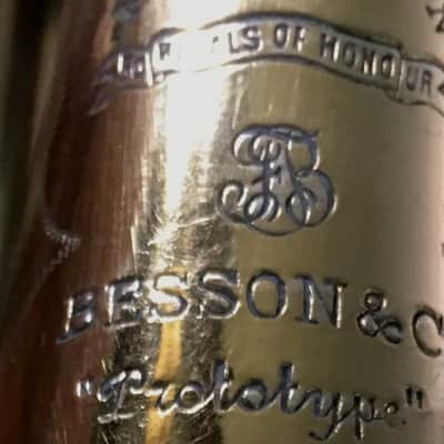 EXCELLENT SPECIAL ORDER LP CORNET F. BESSON BREVETE NEW CREATION 1923 GOLD PLATED LOVELY ENG. TO THE TOP / GREAT COMPRESSION image 19