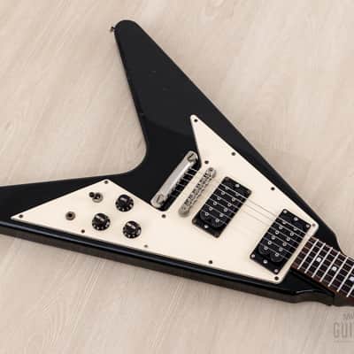 1990 Greco FV-650 Flying V Vintage Guitar Black, Japan Fujigen image 8