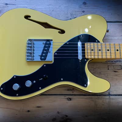 2019 Fender USA Britt Daniel Tele® Thinline Amarillo Gold & hard shell case image 19
