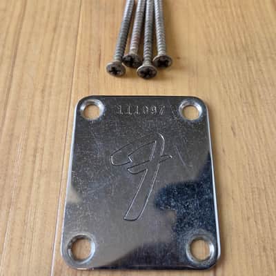 Vintage 1966 Fender Guitar / Bass Neck Plate with Mounting Screws! image 1
