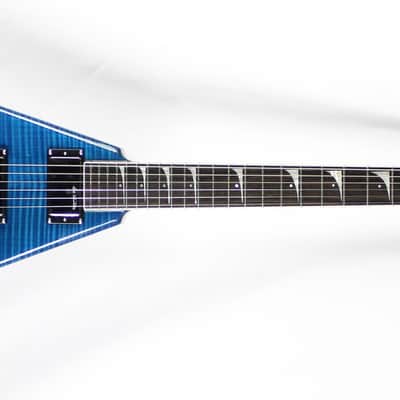 New! 2015 Dean Dave Mustaine VMNT Limited Edition Flying V Guitar - Trans Blue Flame Top! image 4